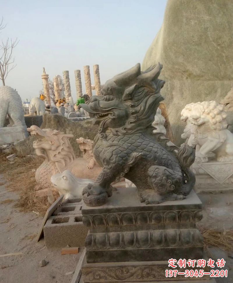 山东新中式麒麟雕塑,精美细腻,艺术品级别
