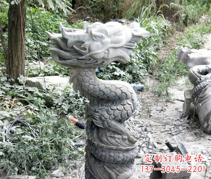 山东大理石生肖龙石雕