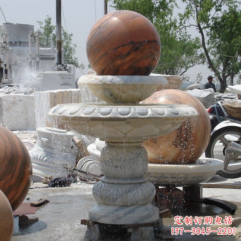 山东大理石石雕风水球