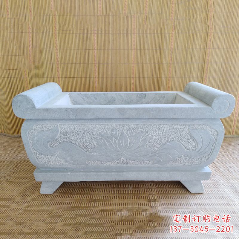 山东精美大理石石雕香炉雕塑