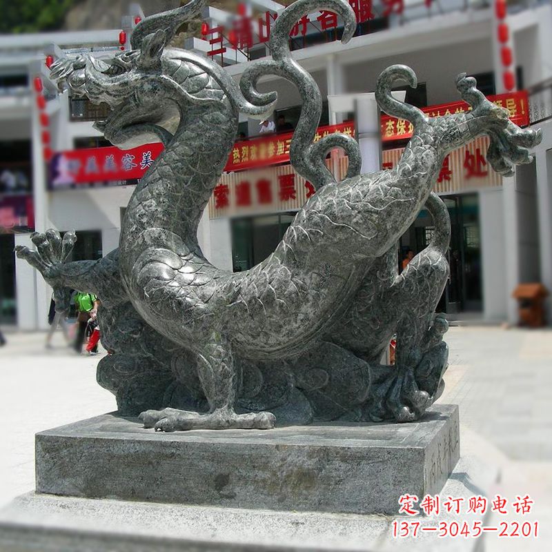 山东传统的象征——大理石青龙雕塑
