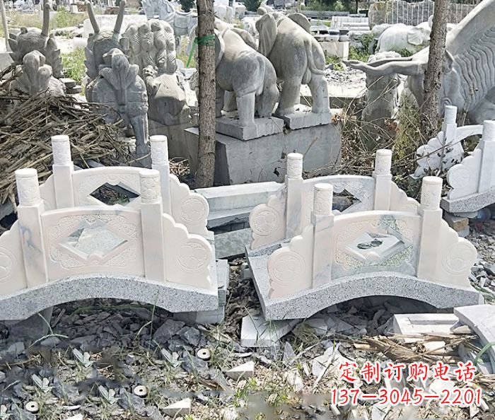 山东精美大理石拱桥雕塑