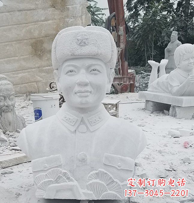 山东大理石校园雷锋头像雕塑