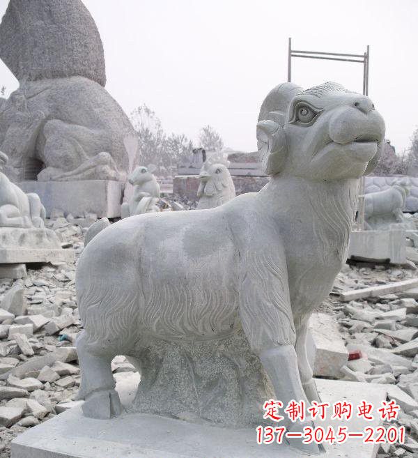 山东大理石羊雕塑 (2)