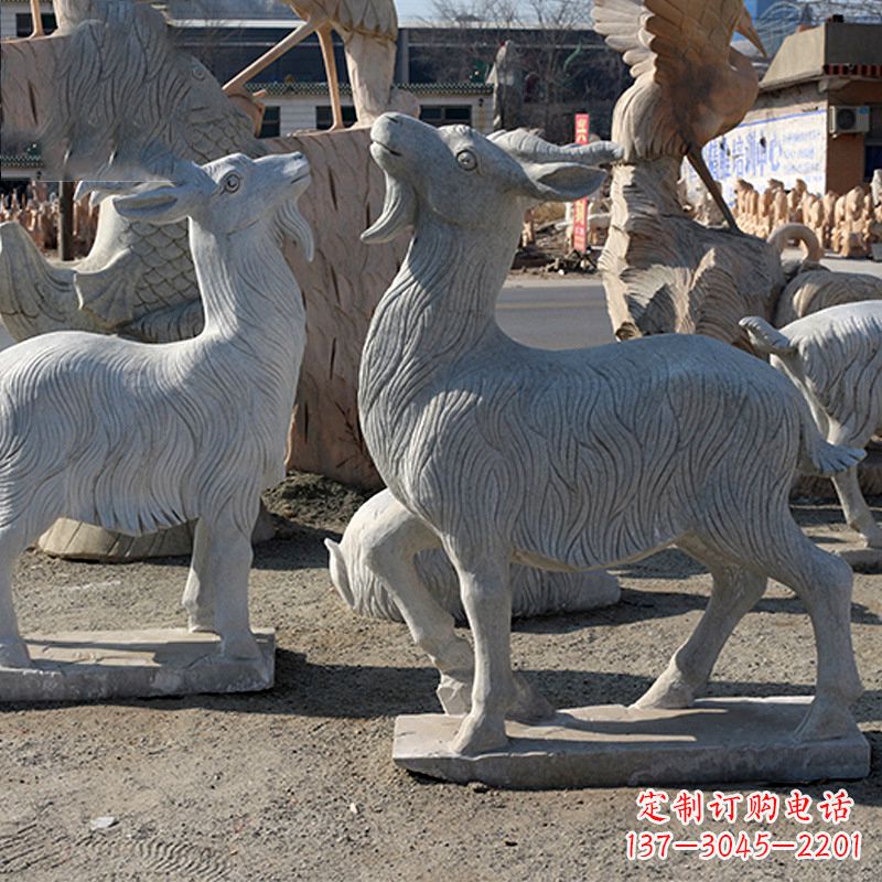 山东大理石精美羊雕塑
