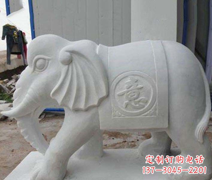 山东传承财富祝福,大理石招财大象雕塑