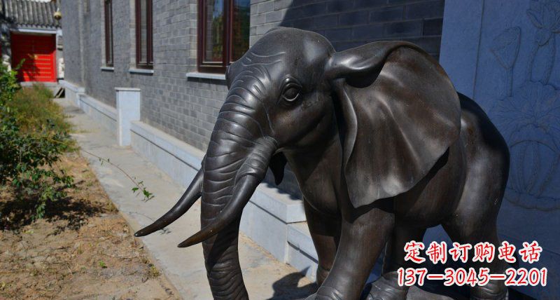 山东大象动物铜雕 (2)