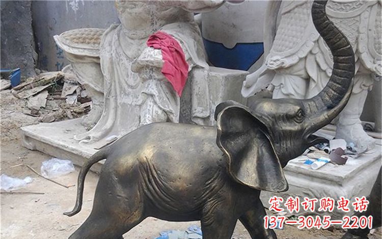山东精美大象铜雕