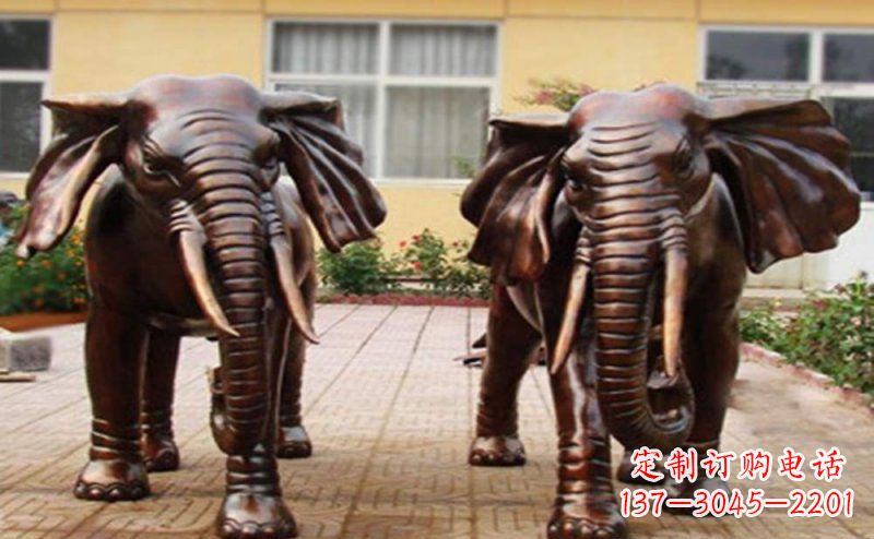 山东大象铜雕广场动物雕塑 (2)