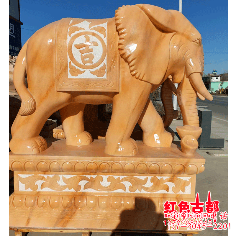 山东大象头型石雕