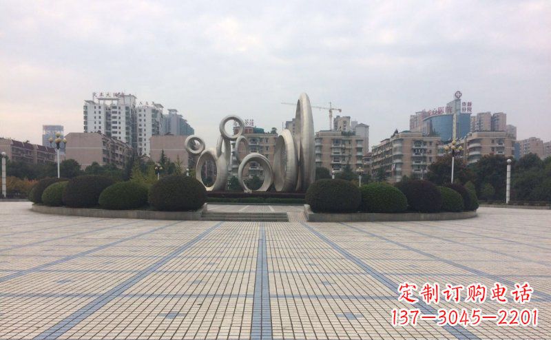 山东中领雕塑不锈钢圆环雕塑