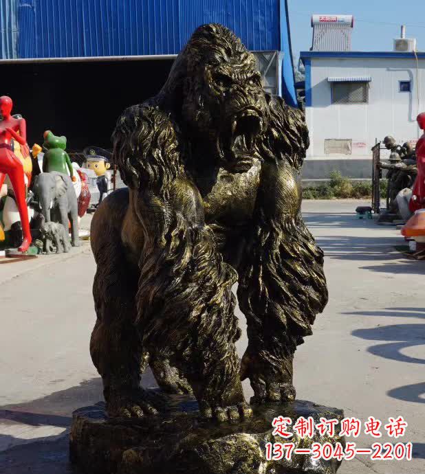 山东中领雕塑精美的猩猩铜雕