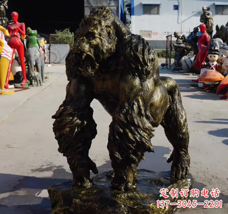 山东中领雕塑精美大猩猩铜雕