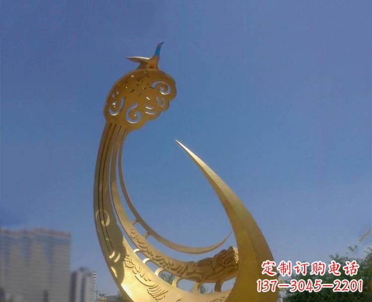 山东不锈钢创意凤凰雕塑