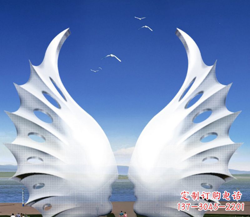 山东不锈钢翅膀雕塑