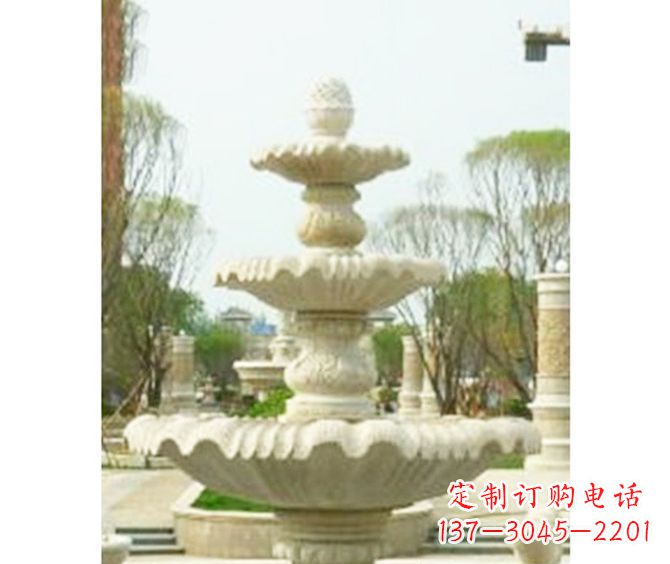 山东圆润线条的精美喷泉石雕