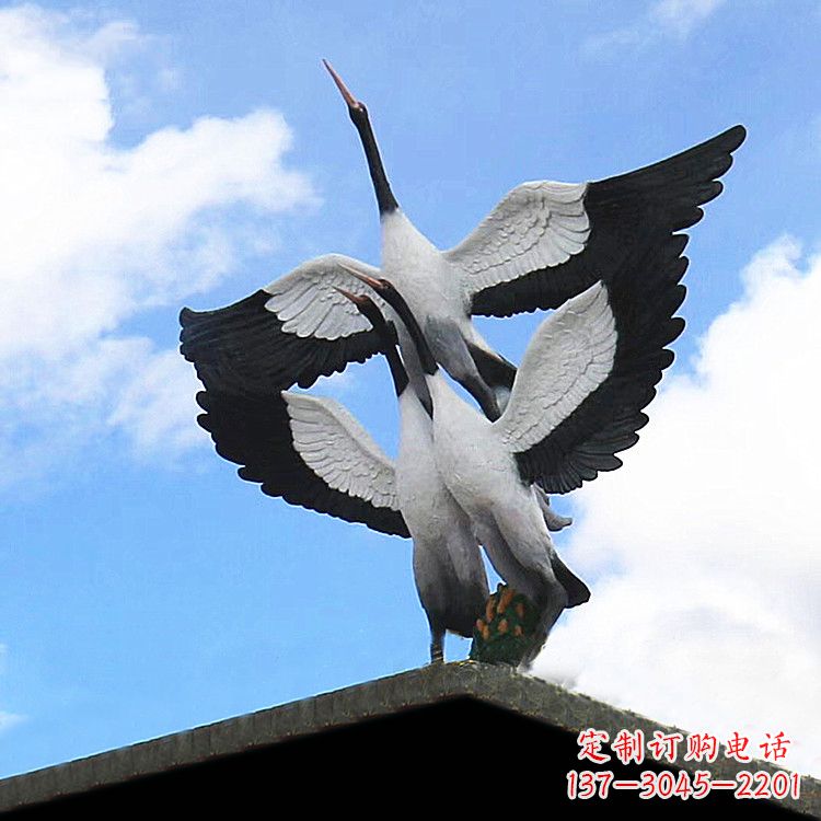 山东仙鹤玻璃钢景观动物雕塑