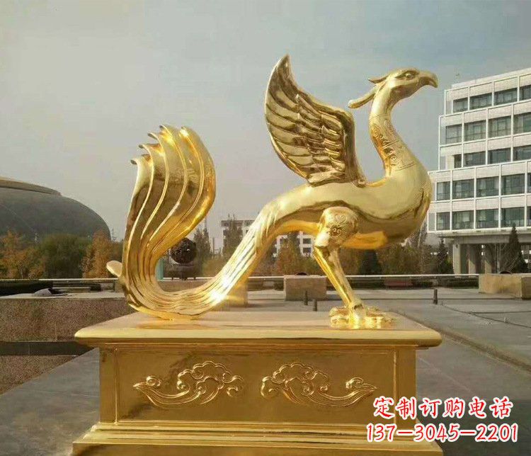 山东中领雕塑传承凤凰之美的大型铜雕塑