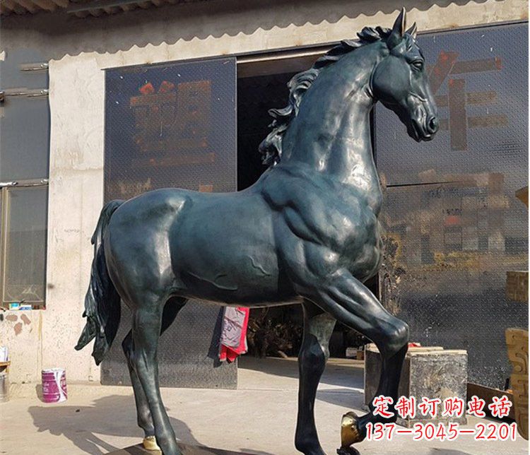 山东大型公园铸铜马雕塑 (2)