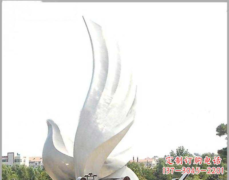 山东大型不锈钢雕塑和平鸽护航