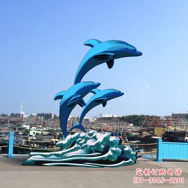 山东精美玻璃钢海豚雕塑