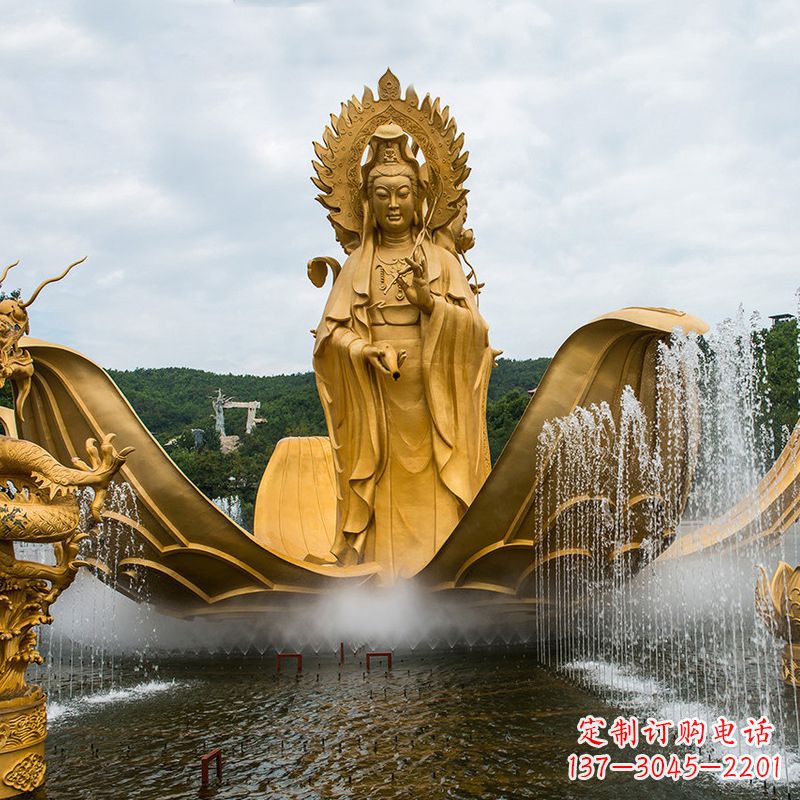 山东大型观音铜雕景观雕塑