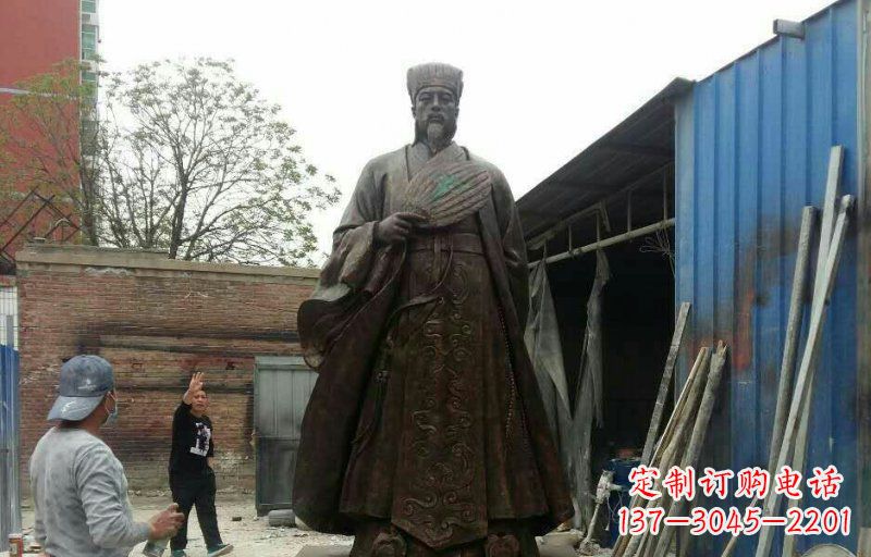 山东典雅大型立式诸葛亮铜雕