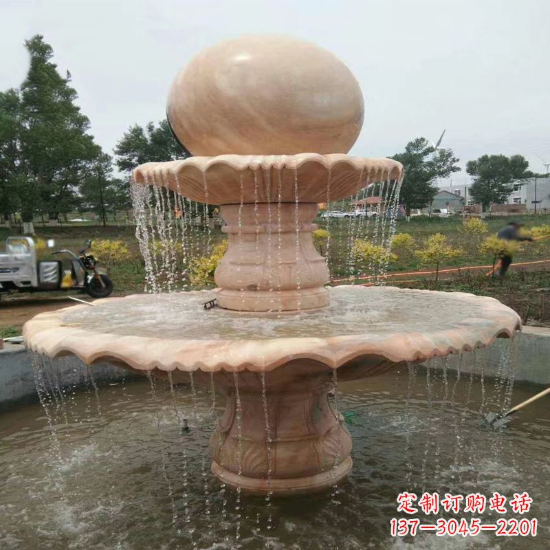 山东精美石材风水球雕塑