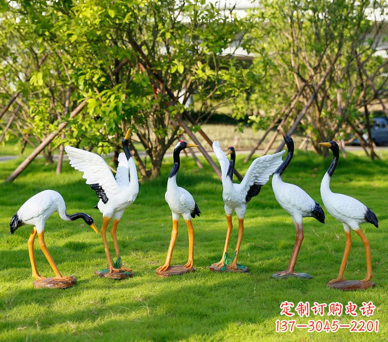 山东丹顶鹤抽象雕塑