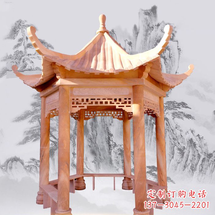 山东单层大理石凉亭