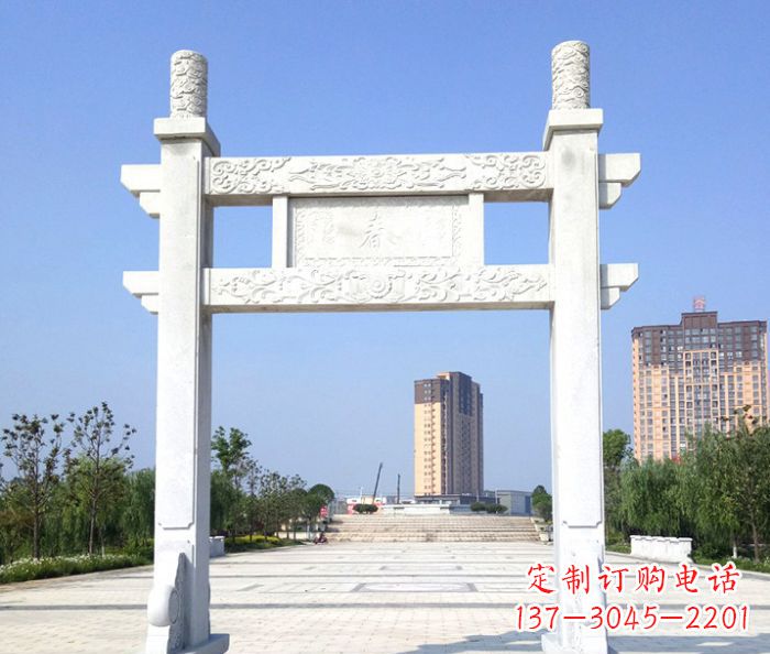 山东单门景区石牌楼