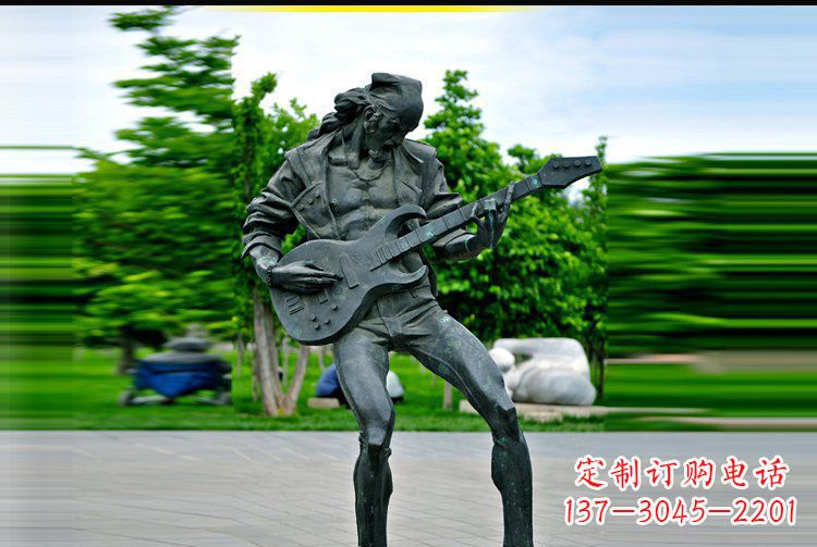 山东铜雕吉他景观雕塑