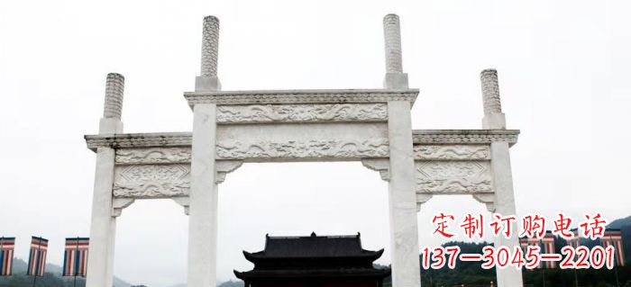 山东领雕塑-定制道路牌坊雕塑