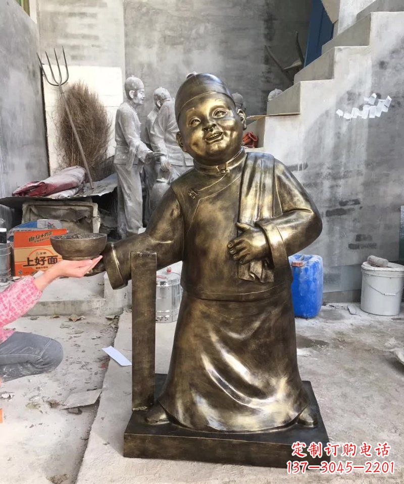 山东店小二人物铜雕 (2)