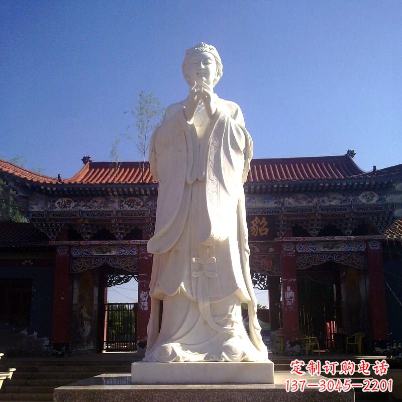 山东貂蝉汉白玉石雕像-景区园林历史名人古代四大美女