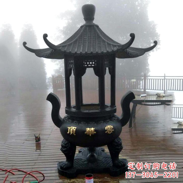 山东精美青铜香炉雕塑