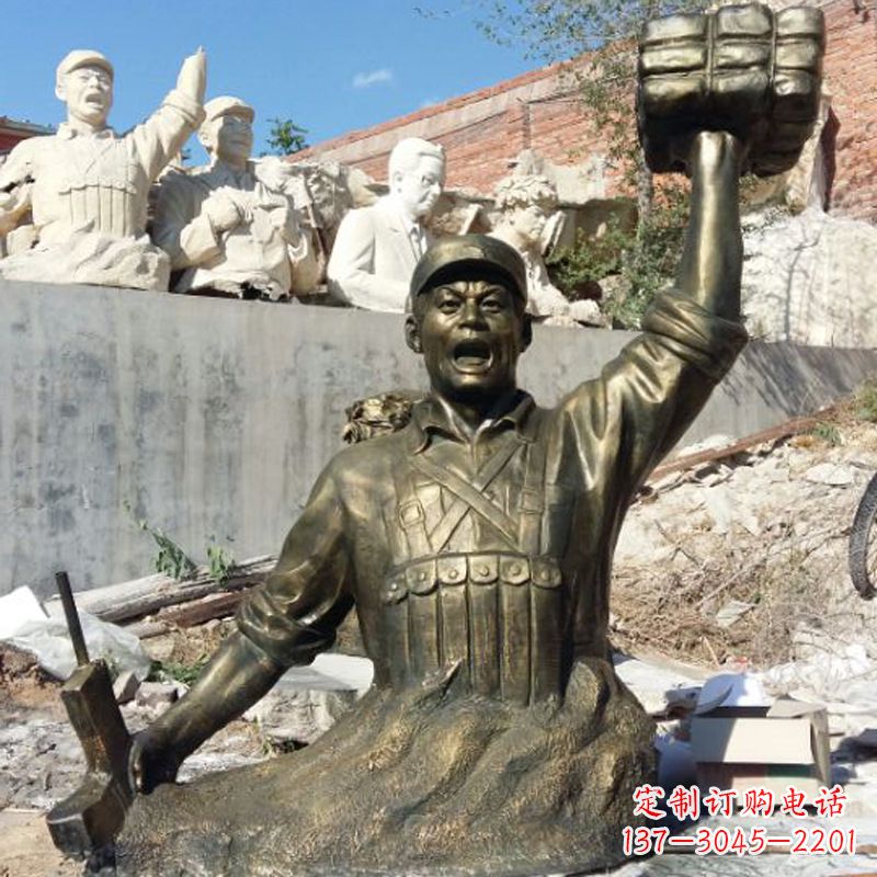 山东董存瑞仿铜头像雕塑