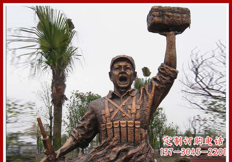 山东董存瑞英雄模范铜雕