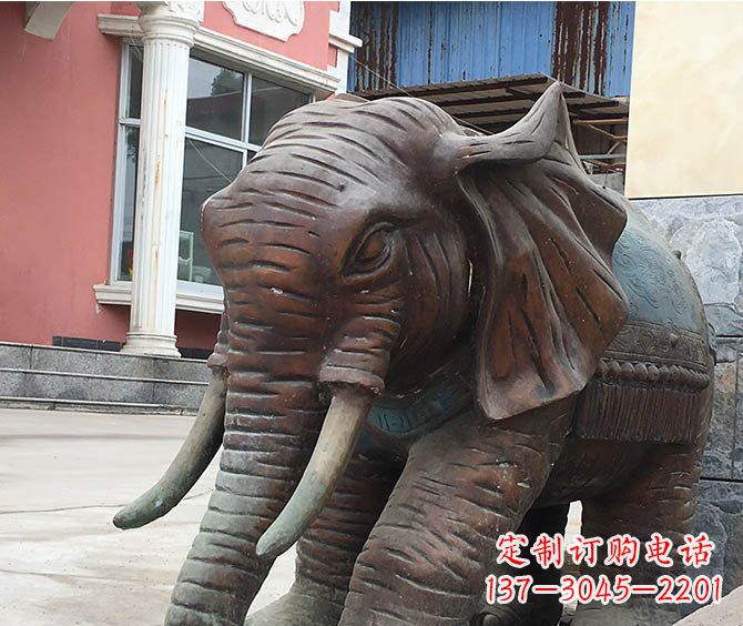 山东动物大象公园铜雕摆件