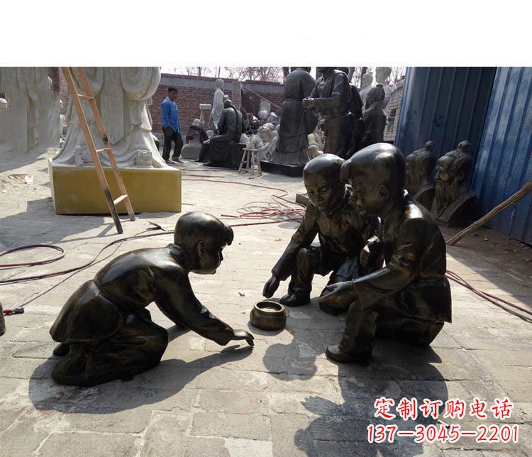 山东斗蛐蛐铜雕 儿童系列
