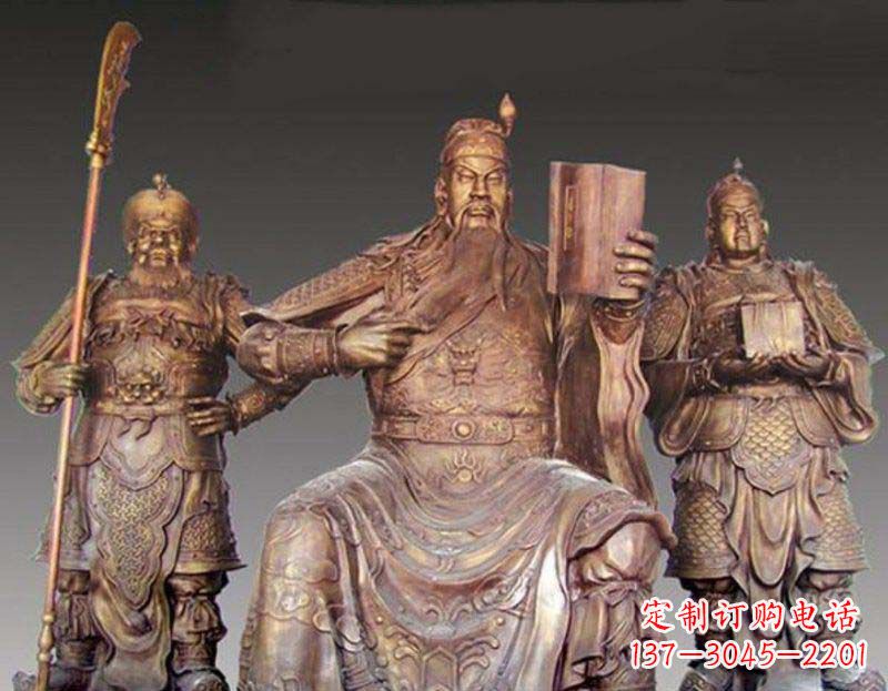 山东中领雕塑艺术以关公武财神铜雕塑荣耀家中