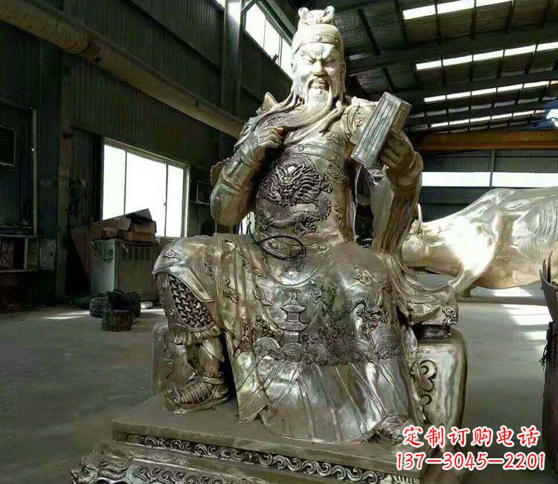 山东读书关公铜雕