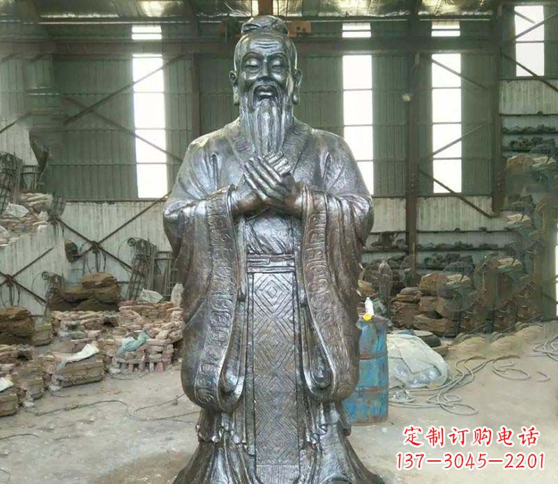 山东锻铜校园老子人物雕塑,铸就永恒的追求