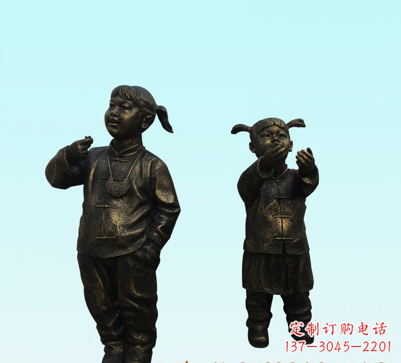 山东儿童人物铜雕