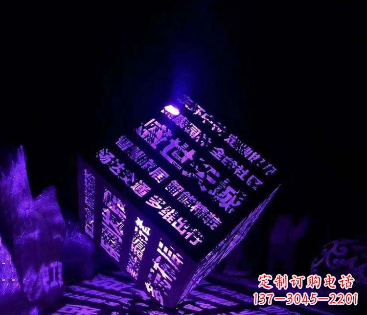 山东发光不锈钢字体艺术雕塑