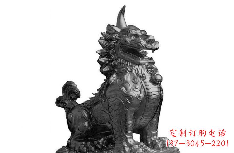 山东独角兽铜雕塑,精美细腻传统工艺