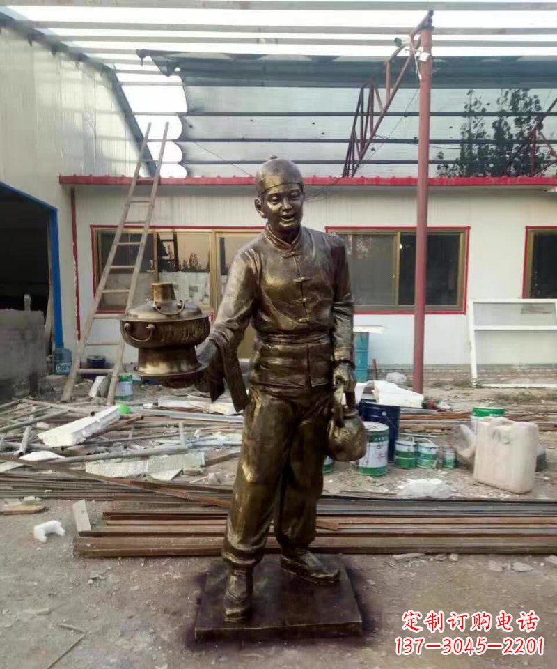 山东产品名称店小二铜雕
