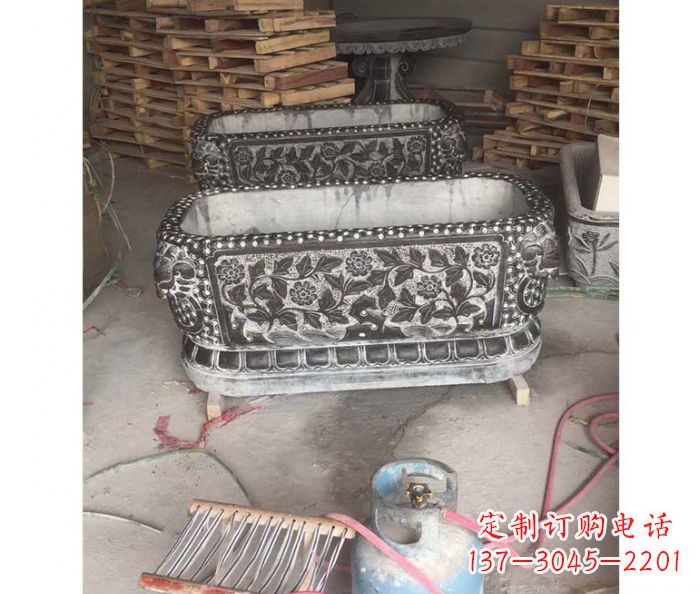 山东仿古石水缸雕塑
