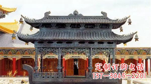 山东方形寺庙香炉铜雕塑