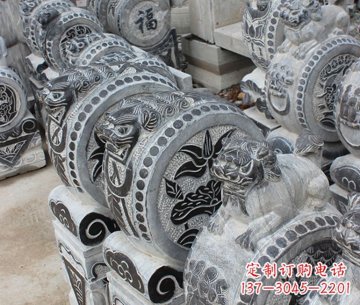 山东仿古抱鼓石招财石门墩 (2)